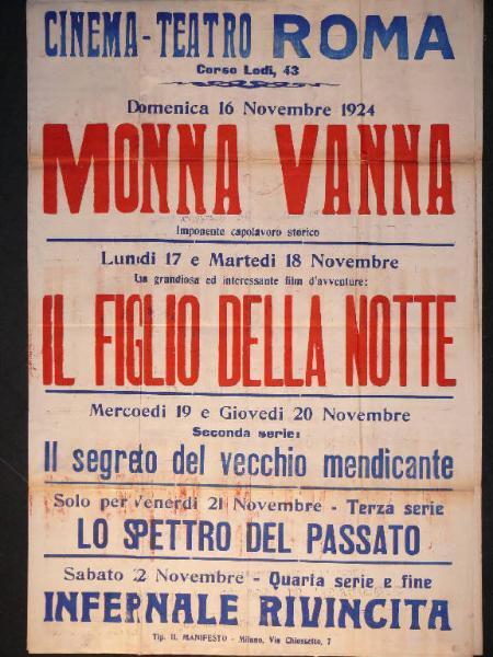 Monna Vanna/ Il figlio della notte (Seconda serie: Il segreto del vecchio mendicante/ Terza serie: Lo spettro del passato/ Quarta serie: Infernale rivincita)