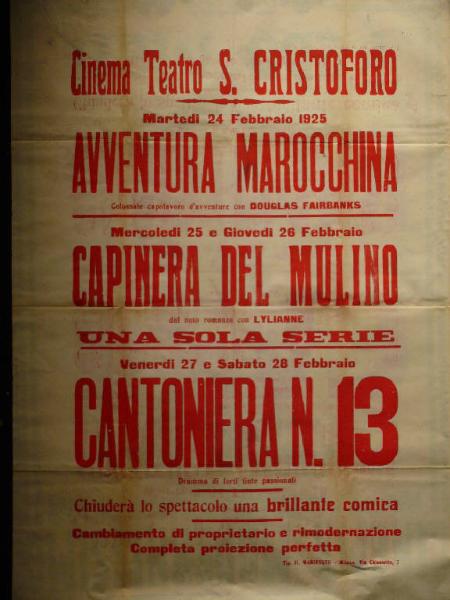 Avventura marocchina/ Capinera del mulino/ Cantoniera n. 13