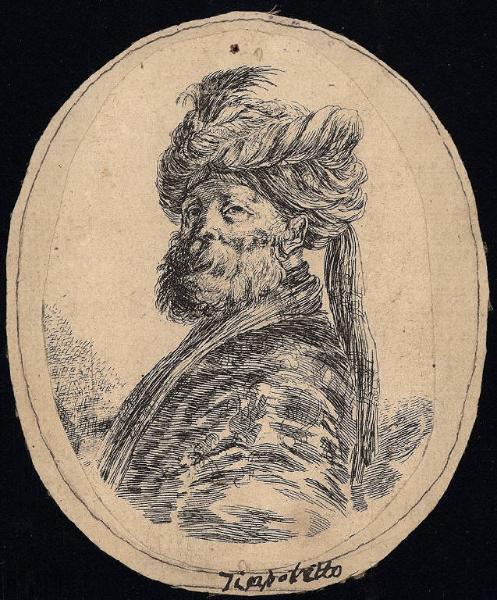 Figura maschile con barba e turbante