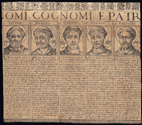 Cronologia pontificale, che contiene le vere effigie, i nomi, cognomi, e patria di tutti i pontefici con le loro vite, qvanto regnarono, e dove morirono.