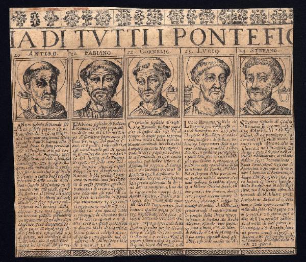 Cronologia pontificale, che contiene le vere effigie, i nomi, cognomi, e patria di tutti i pontefici con le loro vite, qvanto regnarono, e dove morirono.