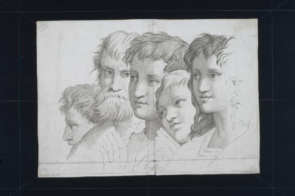 Teste della Celebre Scuola d'Atene dipinta da Raffaello Sanzio da Urbino nel Palazzo Vaticano ; disegnate in XL carte dal Cavalier Antonio Raffaello Mengs incise da Domenico Cunego