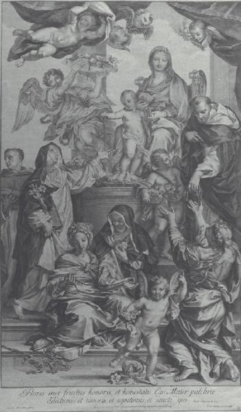 Flores mei fructus honoris, et honestatis. Ego Mater pulchrae / dilectionis, et timoris, et agnitionis, et sancte spei. Eccle: Cap. 24. v. 23.