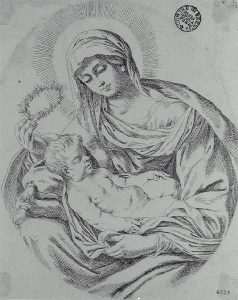 Madonna incoronante Gesù Bambino addormentato