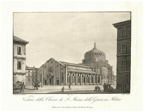 Veduta della Chiesa di S. Maria delle Grazie in Milano