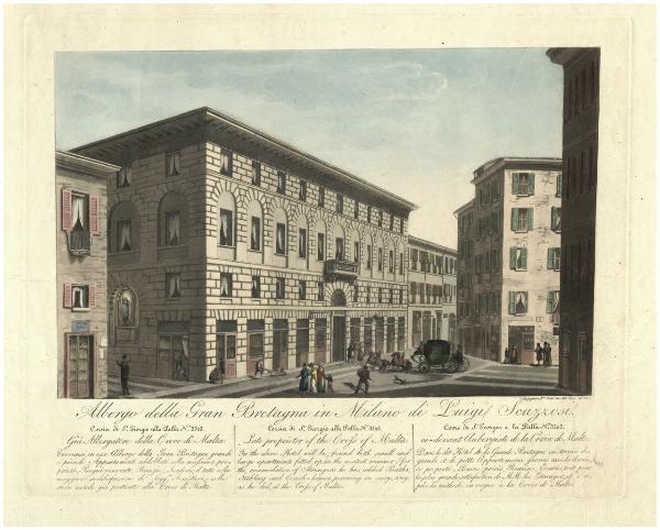Albergo della Gran Bretagn in Milano di Luigi ScazzosiCorsia di S.t Giorgio alla Palla N°. 3323