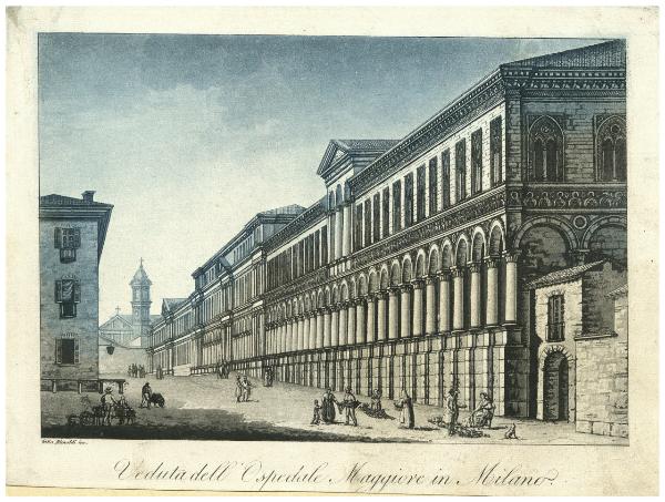 Veduta dell'Ospedale Maggiore in Milano