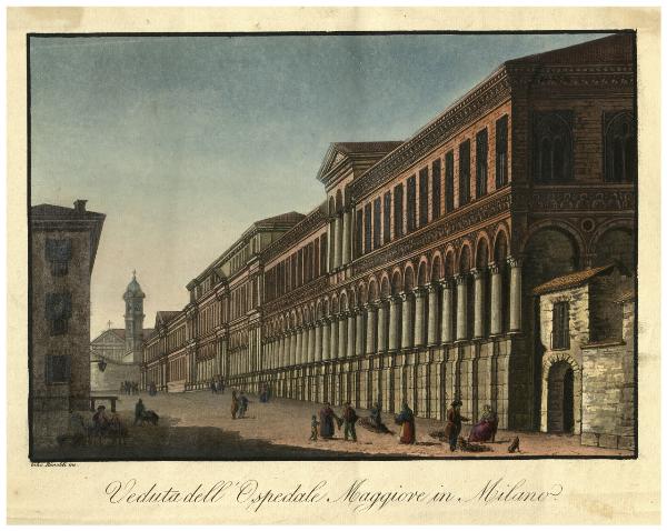 Veduta dell'Ospedale Maggiore in Milano