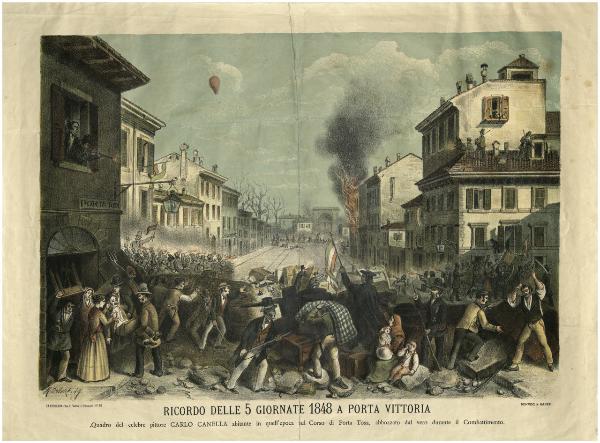 Ricordo della 5 giornate 1848 a Porta Vittoria