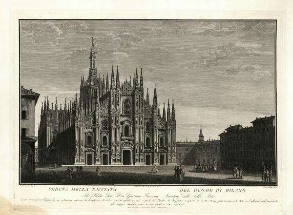 Veduta della facciata del Duomo di Milano