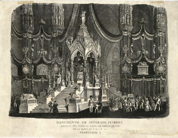 Monumento ed apparato funebreeseguito nel Duomo di Milano pei giorni 7.8.9 aprile 1835per la morte di S.M.I.R.A. Francesco I