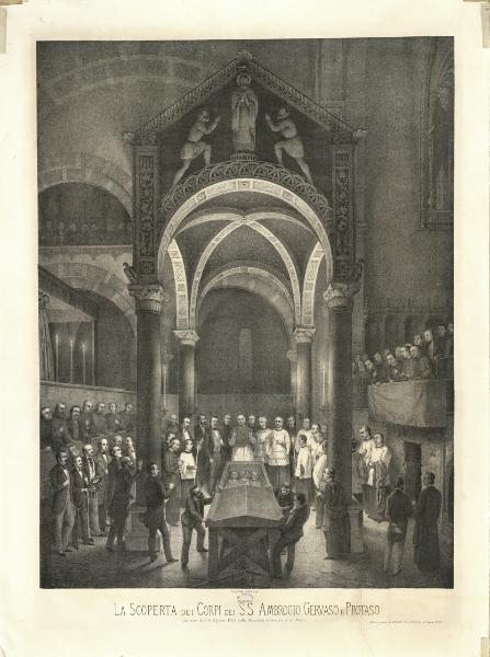 La Scoperta dei Corpi ei S.S. Ambrogio, Gervaso e Protaso(la sera dell'8 Agosto 1871 nella Basilica Ambrosiana di Milano)