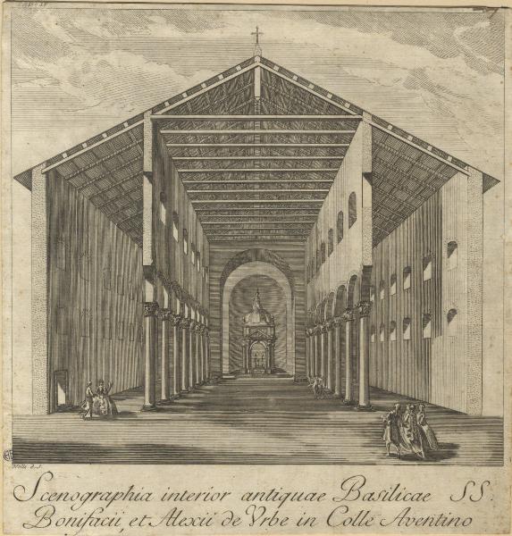 Scenographia interior antiquae Basilicae SS. Bonifacii, et Alexii de Urbe in Colle Aventino