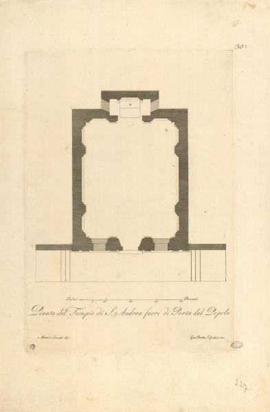 Pianta del Tempio di S. Andrea fuori di Porta del Popolo