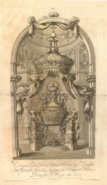 Castrum Doloris erectum Romae in Templo S. Antonii Nationis Lusitanae in Funere Petri II Portugalliae Regis an. 1707