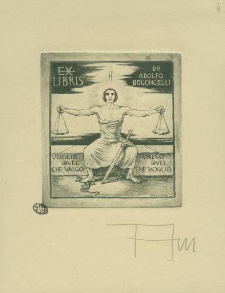 Ex libris per Adolfo Bogoncelli