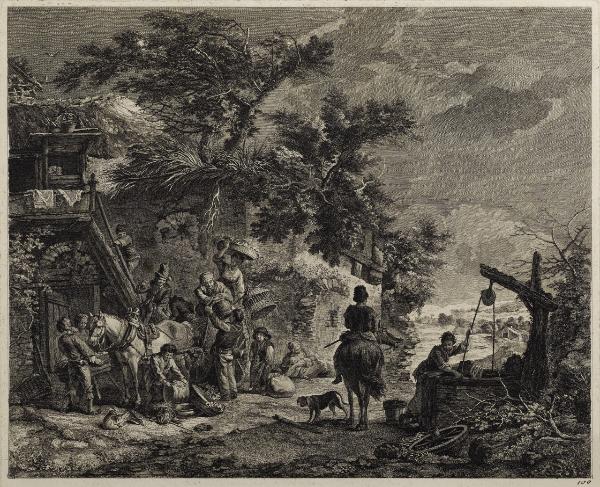 Paesaggio con contadini