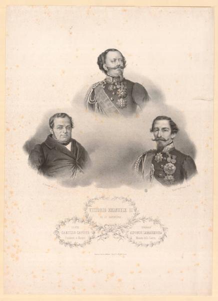 Ritratti di Vittorio Emanuele II, Camillo Benso conte di Cavour e Alfonso Lamarmora