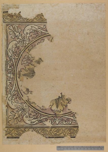 Frammento di carta decorativa con rosone