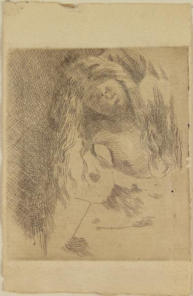 Busto di donna con capelli lunghi