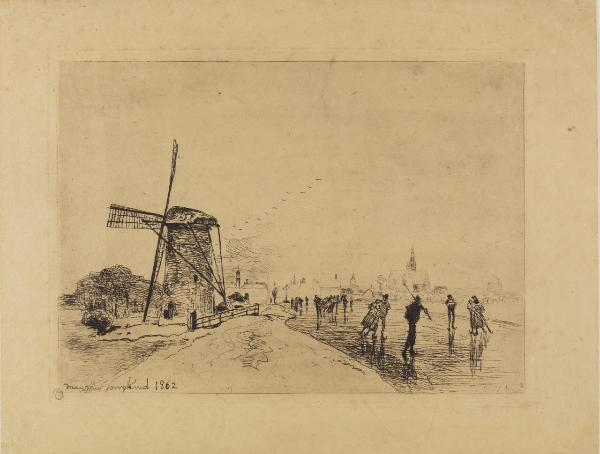 Vue de la Ville de Maaslins (Hollande)