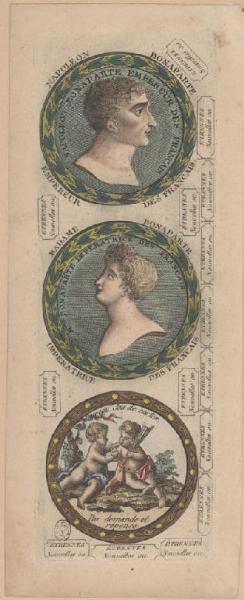 Napolèon Bonaparte Empereur des Français, Madame Bonaparte Imperatrice des Frnçais, Nouveau jeu de carte par demande et reponse