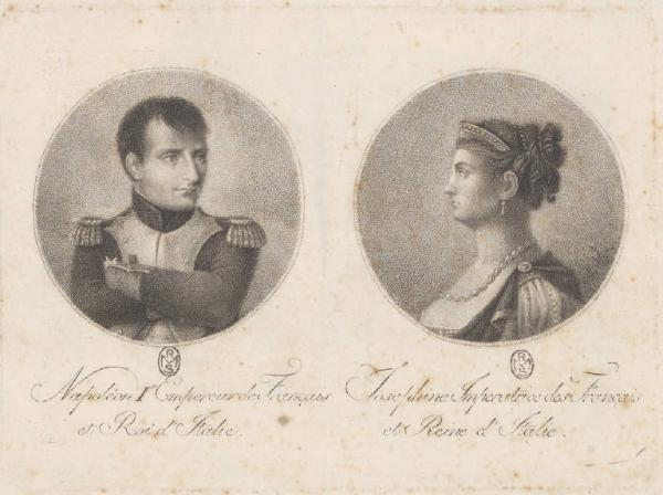 Napoléon I Empereur de Français et Roi d'Italie. Josephine Imperatrice des Français et Reine d'Italie