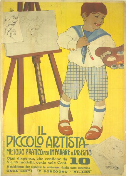 Il piccolo artista / Metodo pratico per imparare il disegno. Casa Editrice Sonzogno - Milano