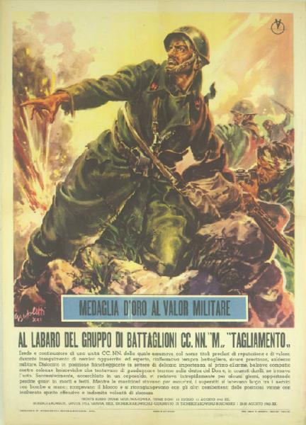 Al labaro del gruppo di battaglioni CC.NN. M. Tagliamento, 1942