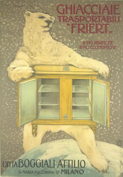 Ghiacciaie trasportabili Friert / le più pratiche ed economiche. Ditta Boggiali Attilio. S. Maria Fulcorina, 17 - Milano