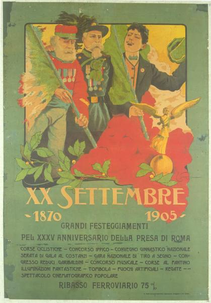 XX Settembre 1870 - 1905. Grandi festeggiamenti per il XXXV anniversario della presa di Roma
