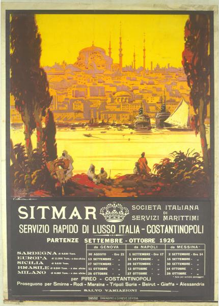 Sitmar / Società Italiana di Servizi Marittimi. Servizio rapido di lusso Italia-Costantinopoli partenze settembre-ottobre 1926