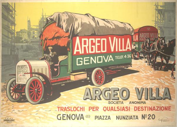 Argeo Villa Società Anonima / Traslochi per qualsiasi destinazione - Genova, piazza Nunziata 20