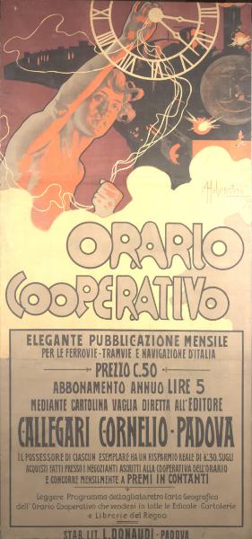 Orario Cooperativo / Elegante pubblicazione mensile per le ferrovie tramvie e navigazione d'Italia