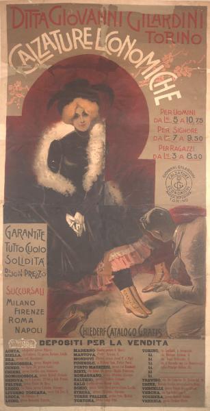Ditta Giovanni Gilardini Torino. Calzature economiche