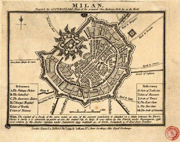 Milano. Pianta topografica