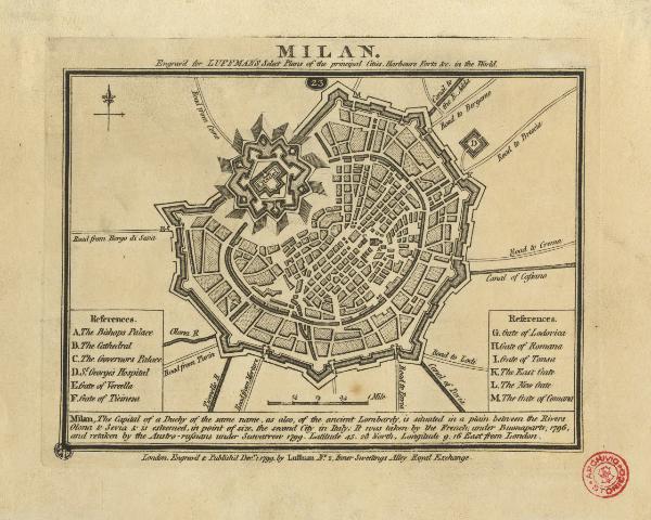 Milano. Pianta topografica