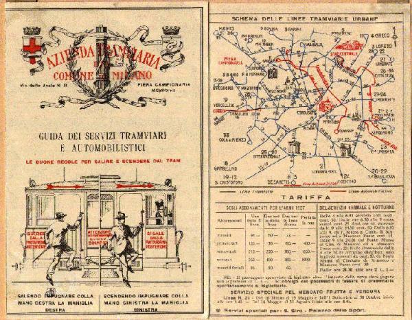 Milano. Linee tramviarie e automobilistiche