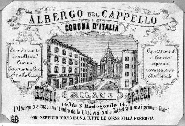 Milano. Albergo del Cappello e Corona d'Italia