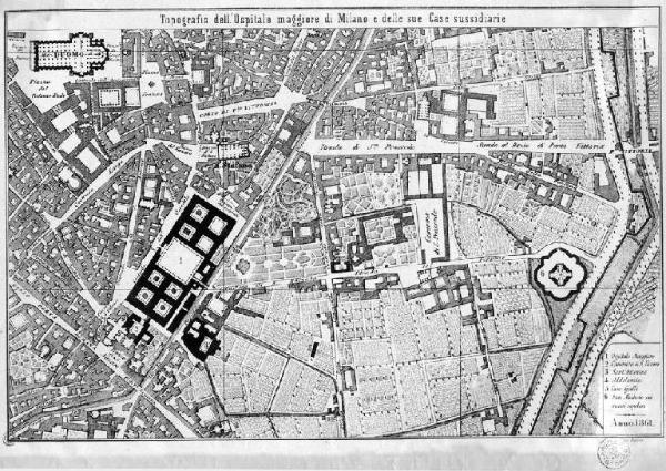 Milano. Pianta topografica dell'Ospedale Maggiore