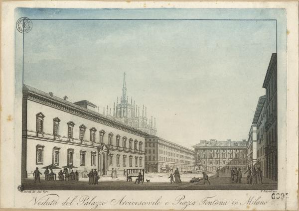 Milano. Palazzo Arcivescovile e Piazza Fontana