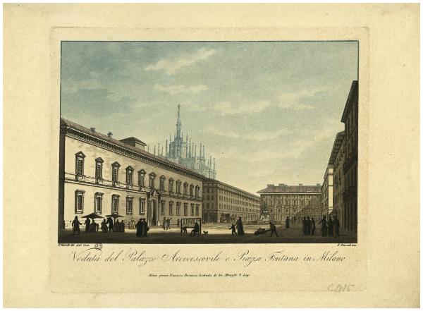 Milano. Palazzo Arcivescovile e Piazza Fontana