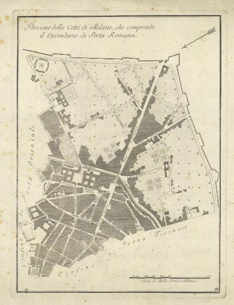 Milano. Pianta topografica del quartiere di Porta Romana