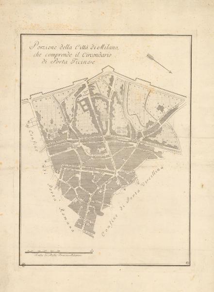 Milano. Pianta topografica del quartiere di Porta Ticinese