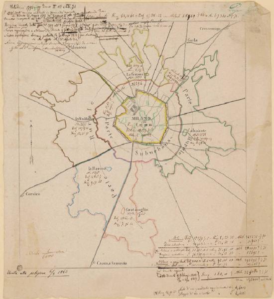 Milano e dintorni. Pianta topografica