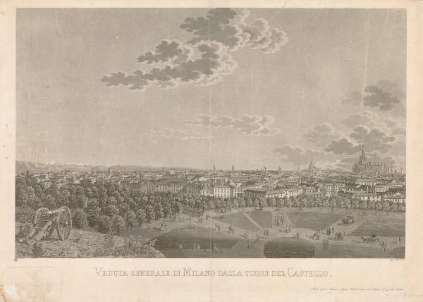 Veduta generale di Milano dalla Torre del Castello
