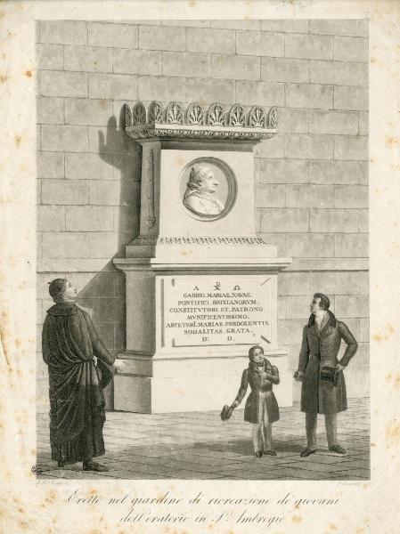 Milano. Monumento a Gabrio Maria Nava nel giardino dell'oratorio della Basilica di Sant'Ambrogio
