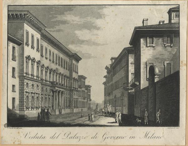 Veduta del Palazzo di Governo in Milano