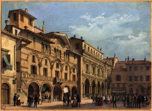 Milano. Loggia degli Osii e piazza Mercanti