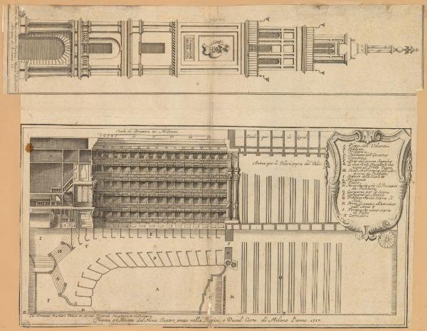 Torre di Massimiliano Stampa March.e di Soncino | Pianta, et Alzata del Nouo Teatro, eretto nella Regia, e Ducal Corte di Milano l'anno 1717